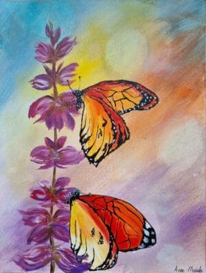 Twee stralende monarch vlinders